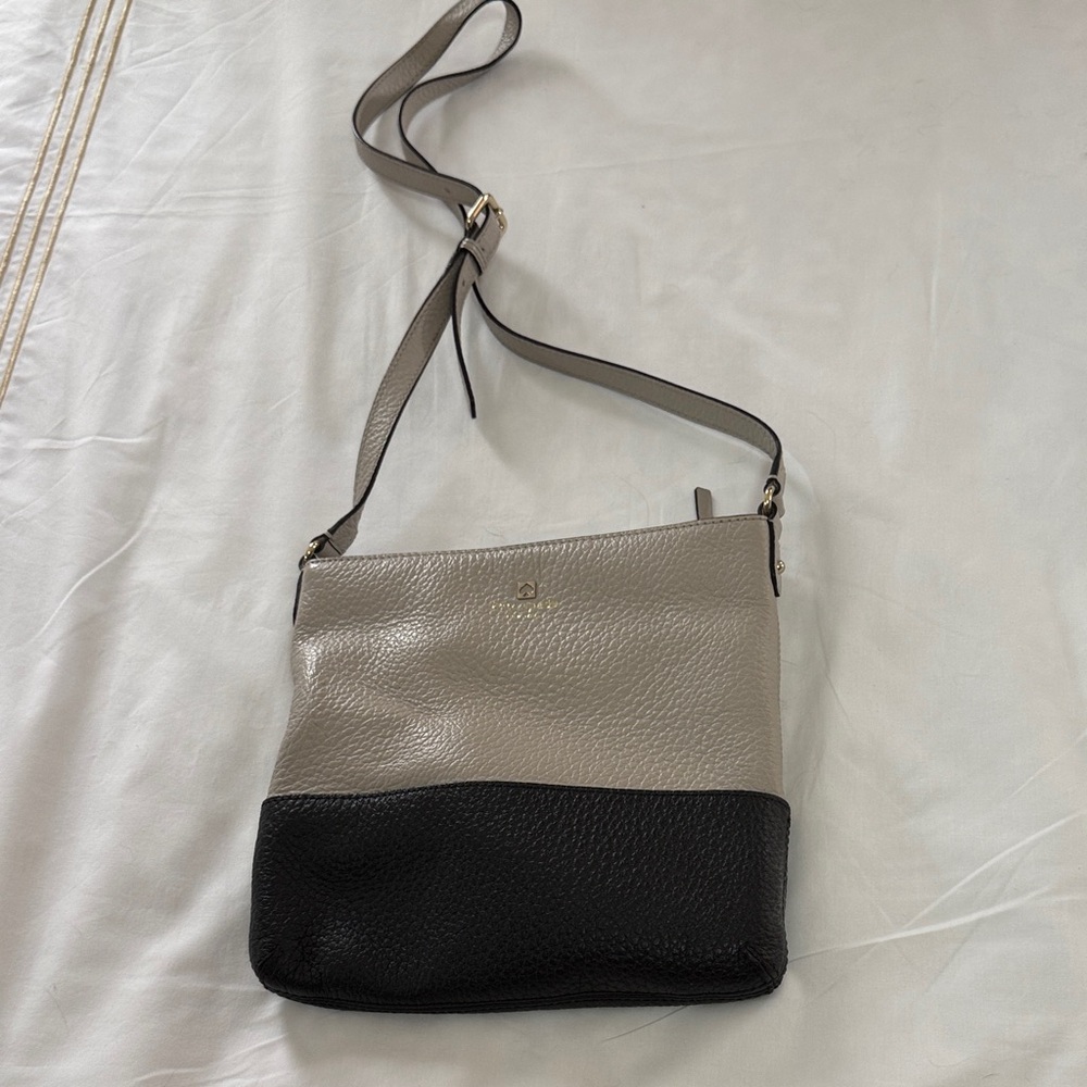 Two-Tone Leather Crossbody Bag